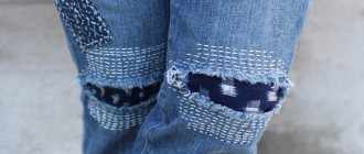 How to sew a hole in jeans manually, without a patch, a sewing machine on the knee or butt