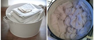 The process of boiling laundry