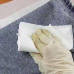 Removing stains with a napkin