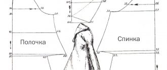 Pattern of a raincoat with a hood